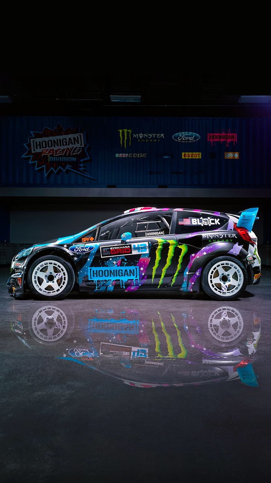 Ken Block Hoonigan Ford Fiesta Rally Car with Monster Energy Livery HD phone wallpaper