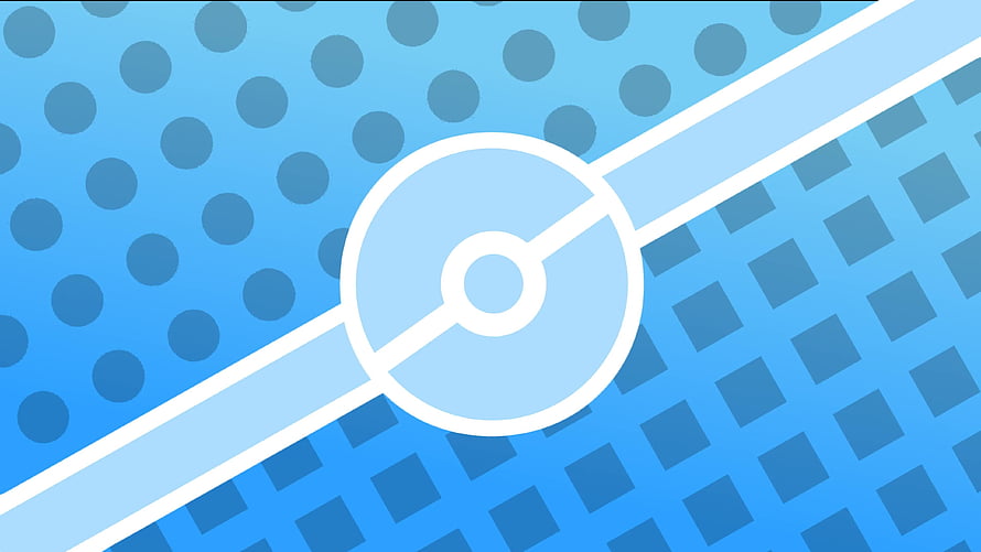 Rotom Pokédex Icon on Blue Geometric Pattern Background HD wallpaper