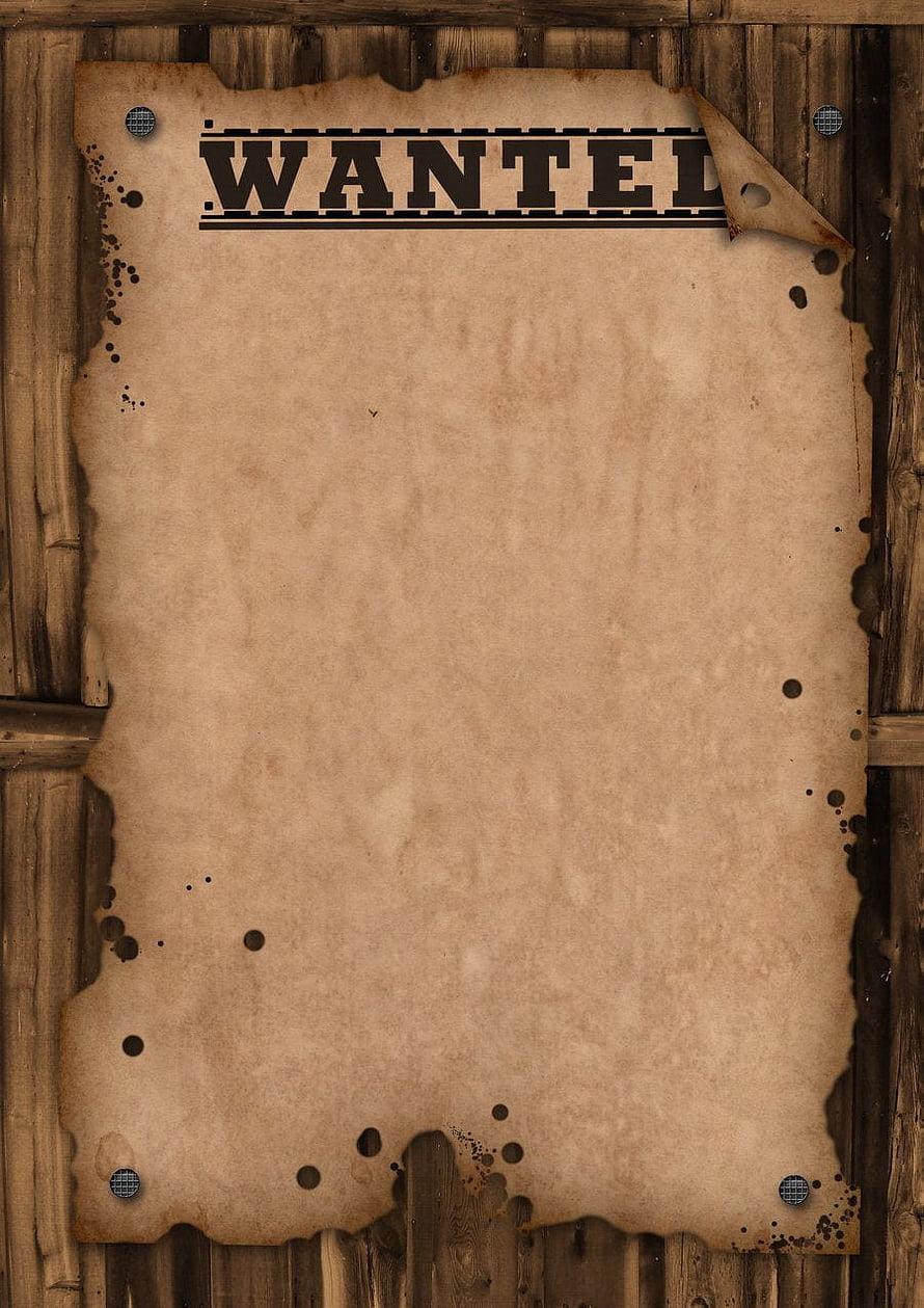 Vintage Western Wanted Poster Template on Rustic Wooden Background HD phone wallpaper
