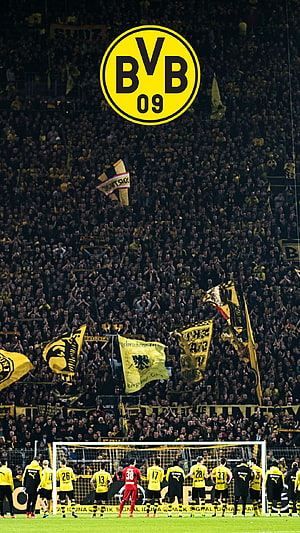 Borussia Dortmund Fans and Players at Signal Iduna Park Stadium HD phone wallpaper