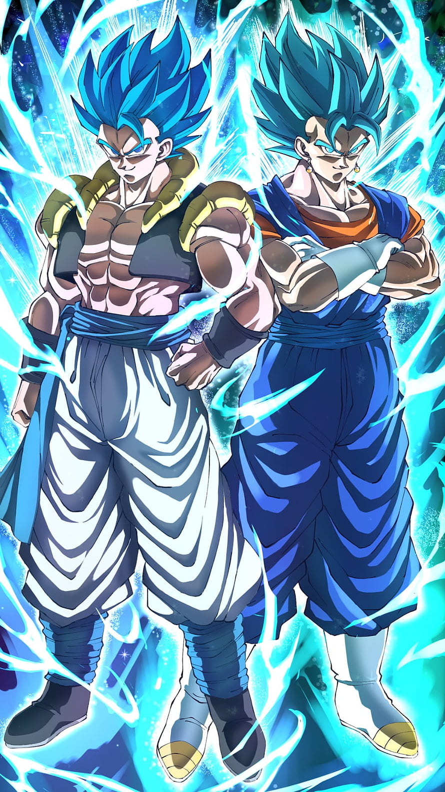 Gogeta and Vegito Super Saiyan Blue Dragon Ball Super Anime Artwork HD phone wallpaper