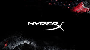 HyperX Gaming Brand Logo on Dark Background with Red Backlit Keyboard and Mouse HD wallpaper