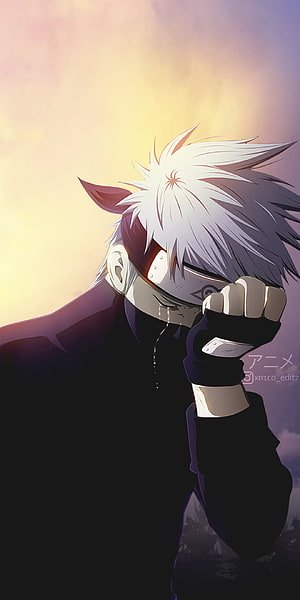 Kakashi Hatake Crying in the Sunset from Naruto Shippuden Anime Wallpaper HD phone wallpaper