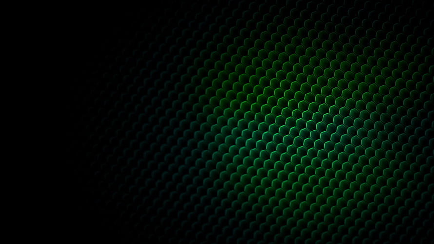 Dark Green Hexagonal Mesh Pattern with Deep Gradient Glow HD wallpaper