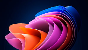 Windows 11 SE Dark Mode Abstract 3D Ribbon Wallpaper HD wallpaper