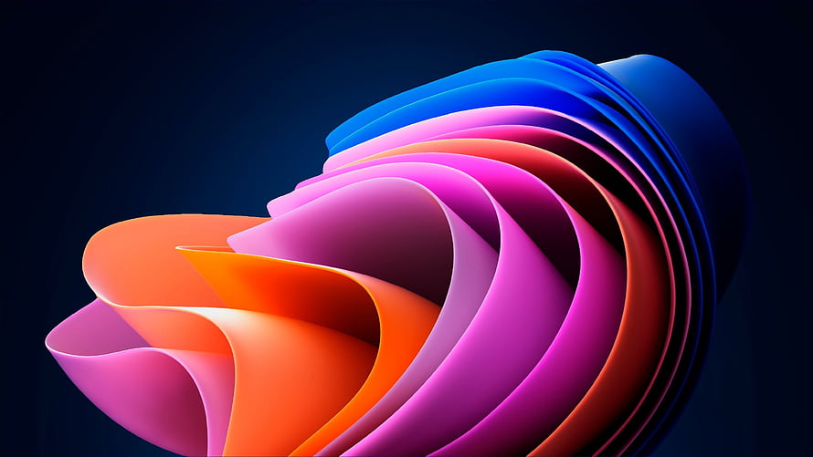 Windows 11 SE Dark Mode Abstract 3D Ribbon Wallpaper HD wallpaper