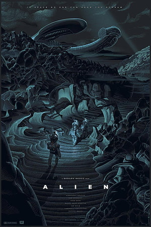 Alien 1979 Alternative Movie Poster by Laurent Durieux with Dark Sci-Fi Illustration HD phone wallpaper