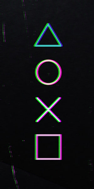 PlayStation Controller Buttons Neon Glitch Art Wallpaper HD phone wallpaper