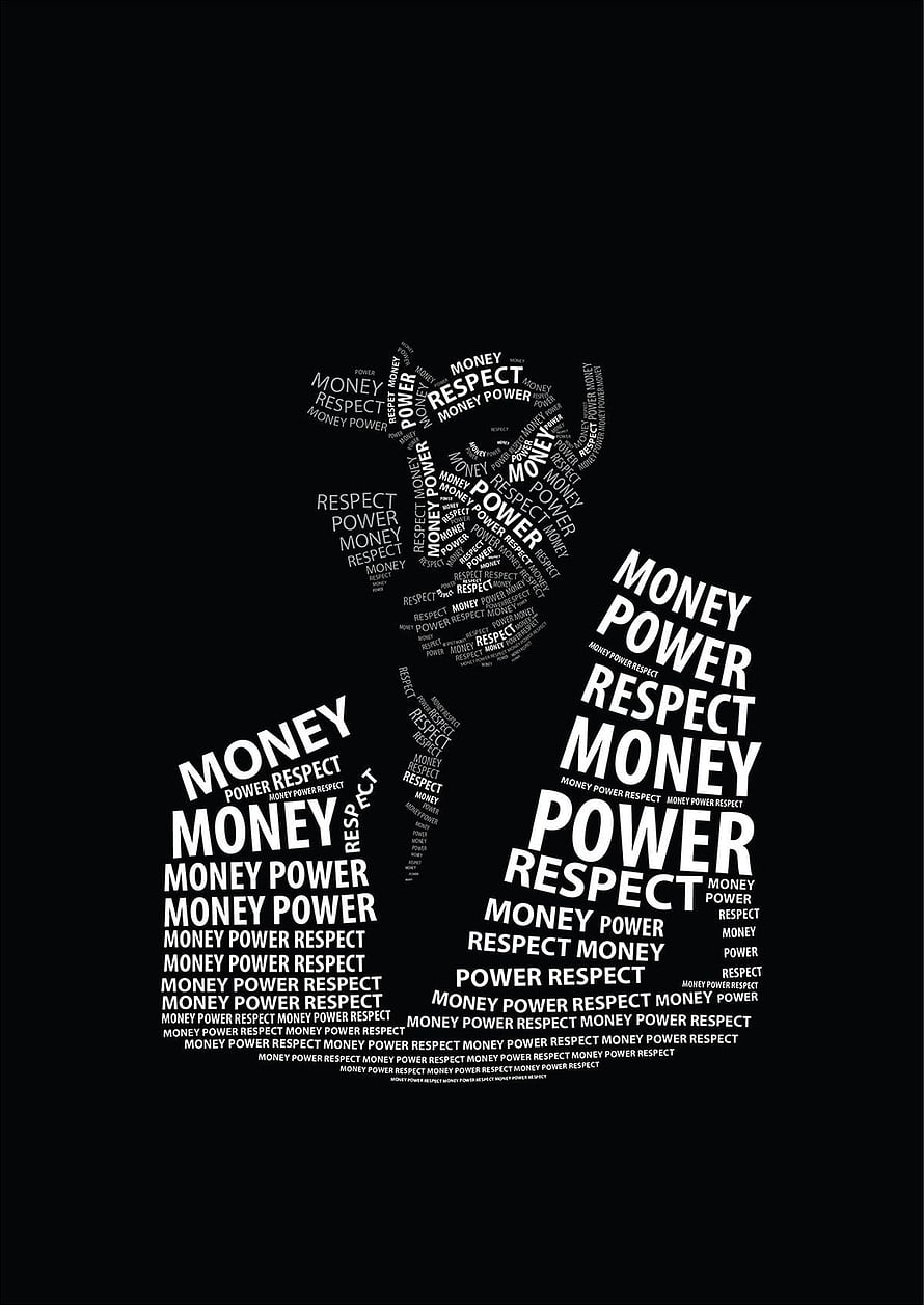 Scarface Movie Poster Featuring Money Power Respect Typography on Black Background HD phone wallpaper