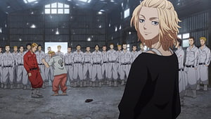 Mikey from Tokyo Revengers Standing in a Warehouse with a Group of Members HD wallpaper