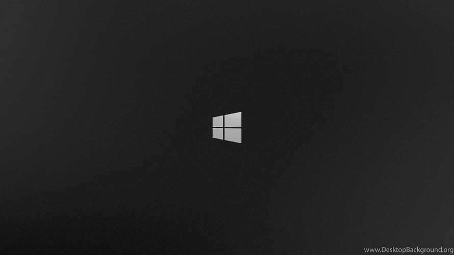 Windows 10 Minimalist Black Desktop Background with Centered Logo HD wallpaper