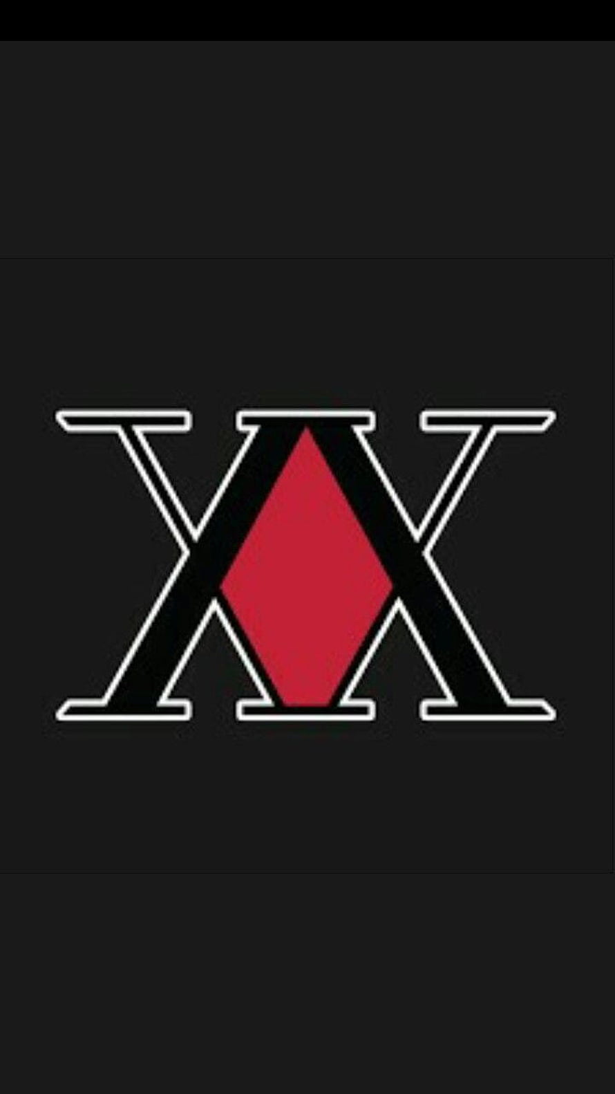 Hunter x Hunter Logo with Red Diamond on Black Background HD phone wallpaper