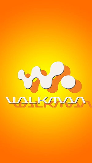 Sony Walkman Orange Gradient Logo Wallpaper HD phone wallpaper