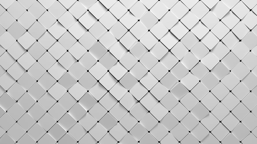 Monochromatic 3D Geometric Pattern of White Diamond Tiles with Soft Shadows HD wallpaper
