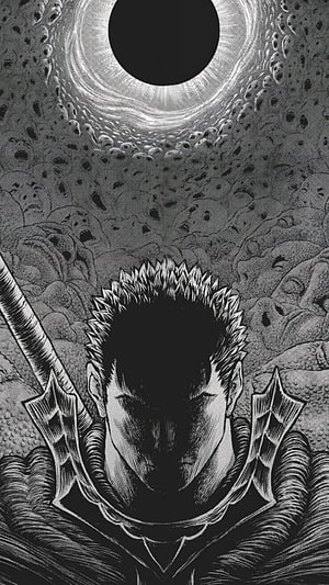Berserk Manga Panel: Guts in Armor Before a Dark Eclipse HD phone wallpaper