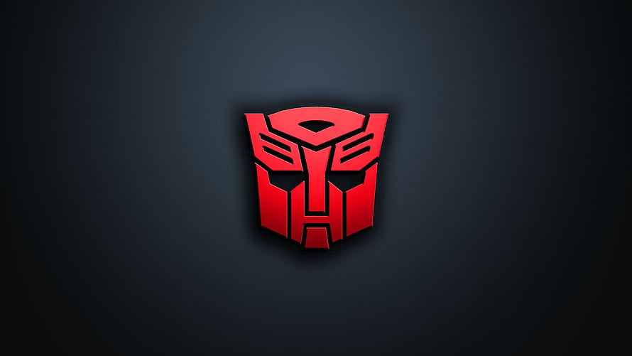 Red Transformers Autobot Emblem on Dark Gradient Background HD wallpaper