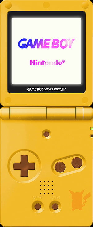 Gold Pikachu Game Boy Advance SP Console with Boot Screen HD phone wallpaper