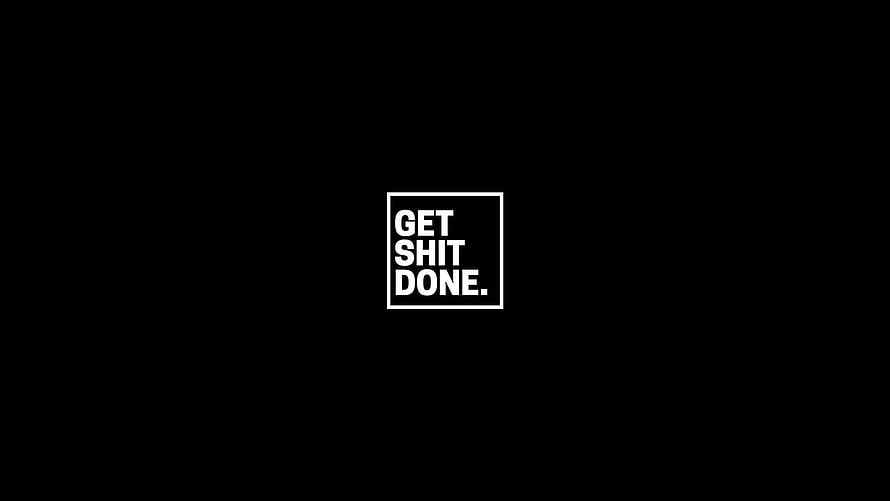 Bold White Typography on Black Background with Motivational Slogan in Square Frame HD wallpaper