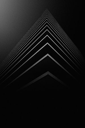 Monochromatic Minimalist Architecture: Symmetrical Geometric Facade in Black and White HD phone wallpaper