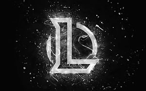 League of Legends White Logo with Electric Energy on Black Background HD wallpaper