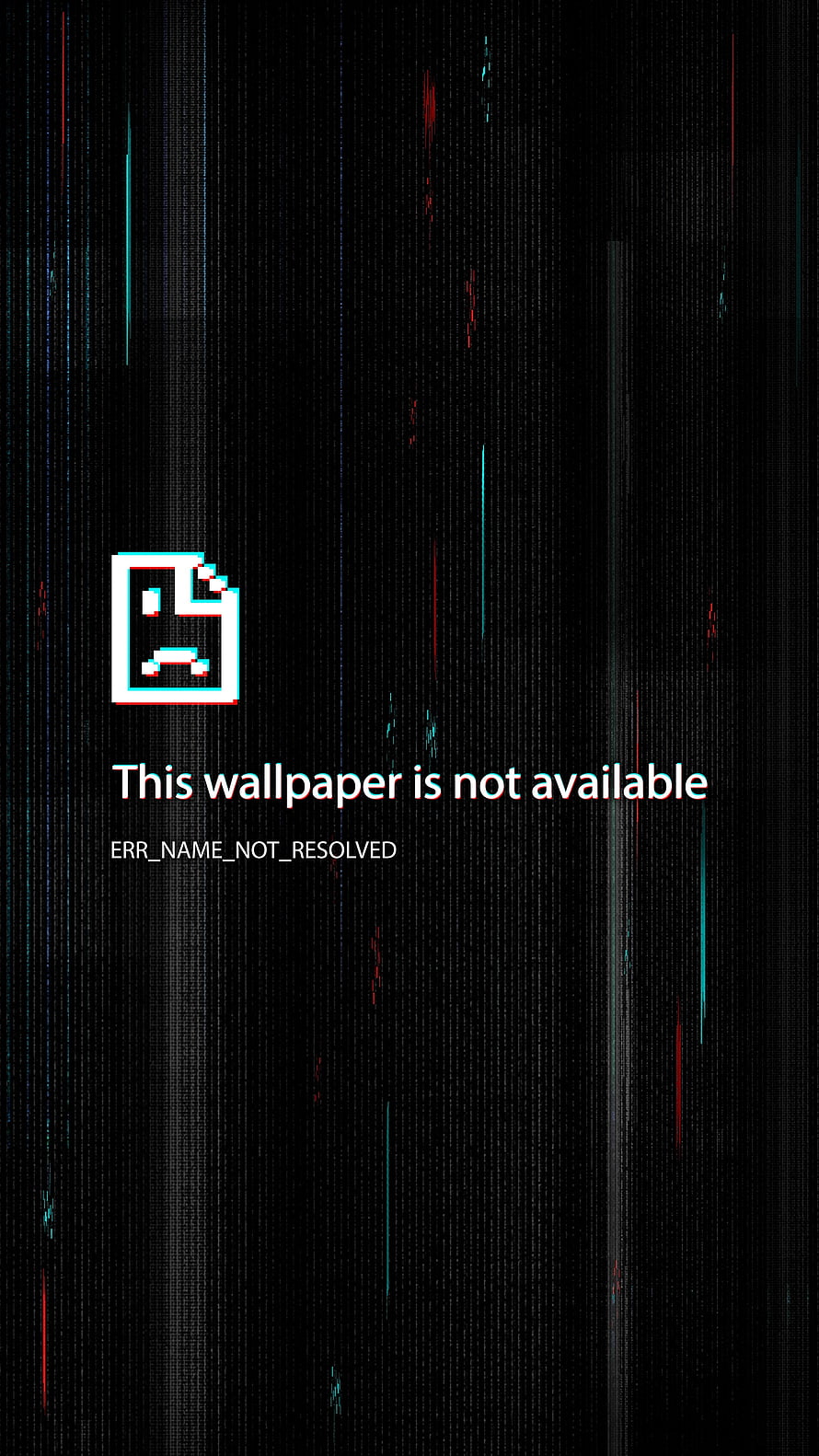 Dark Digital Glitch Art with Vertical Data Streams and Error Icon HD phone wallpaper
