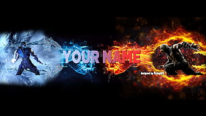Mortal Kombat Sub-Zero and Scorpion Ice Fire Battle YouTube Banner Template HD wallpaper