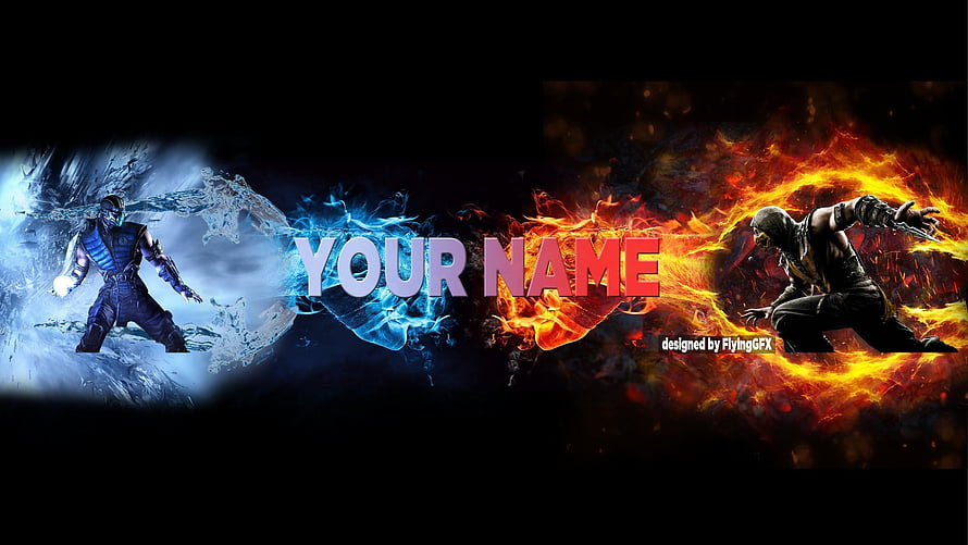 Mortal Kombat Sub-Zero and Scorpion Ice Fire Battle YouTube Banner Template HD wallpaper
