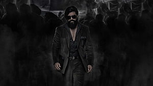 Yash as Rocky in KGF Chapter 2 Dark Cinematic Action Poster HD wallpaper