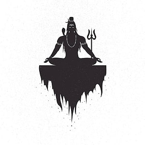 Lord Shiva Meditating Silhouette with Trishula and Rudraksha Beads HD phone wallpaper