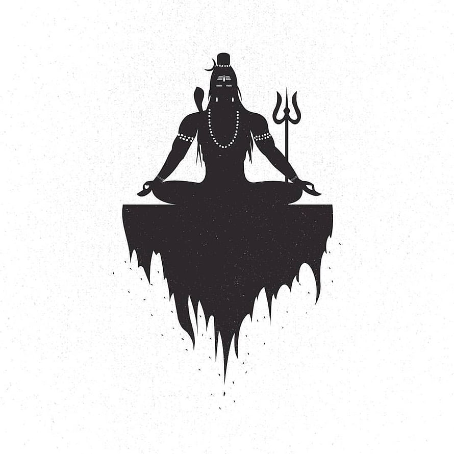 Lord Shiva Meditating Silhouette with Trishula and Rudraksha Beads HD phone wallpaper