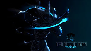 Cosmic Garou from One Punch Man in Dark Blue Energy Aura, Cosmic Garou Animation. 【コズミックガルーアニメーション】 HD wallpaper