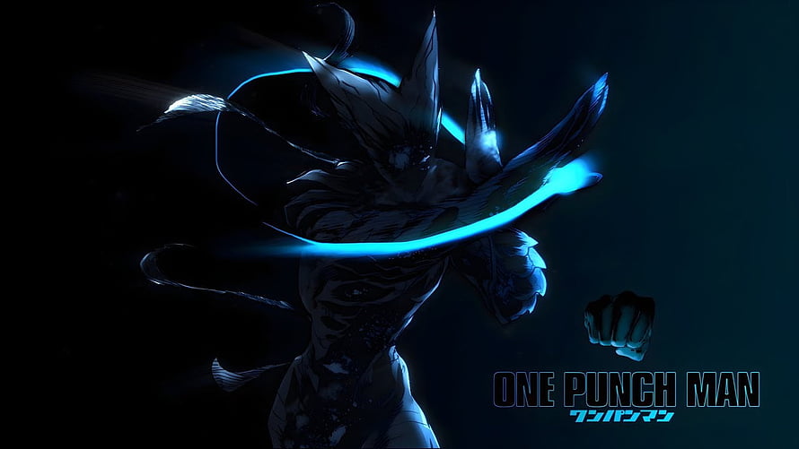 Cosmic Garou from One Punch Man in Dark Blue Energy Aura HD wallpaper