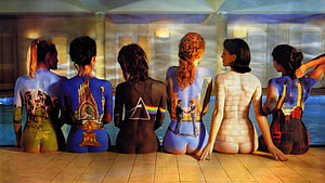 Pink Floyd The Wall Body Paint Artwork with Prism and Brick Wall Motifs HD wallpaper