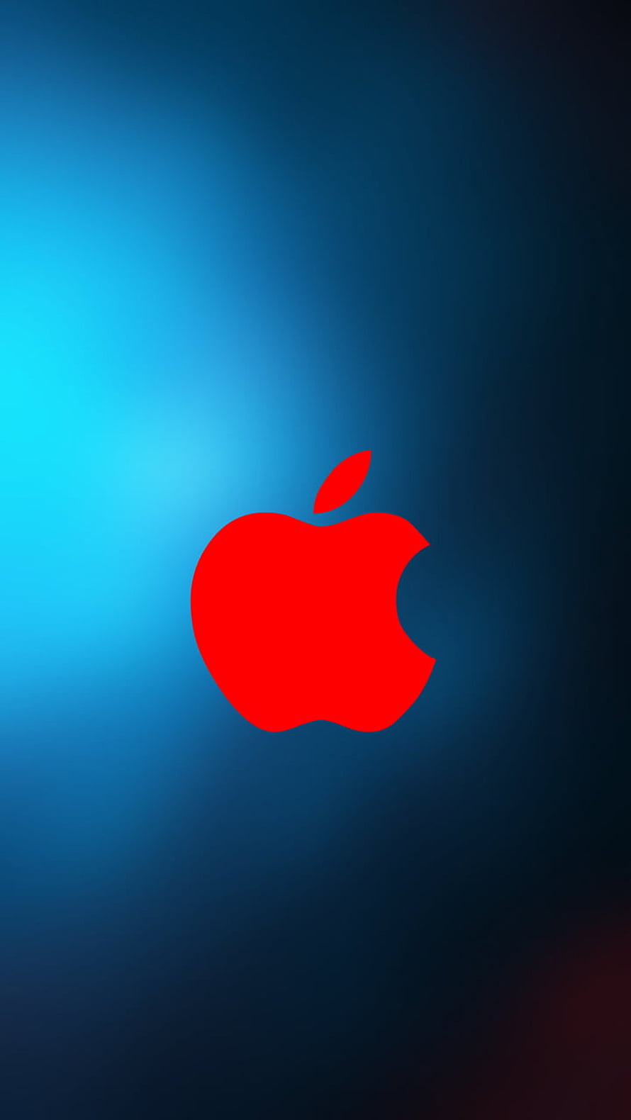 Red Apple Logo on Dark Blue Gradient Background Minimalist Design HD phone wallpaper