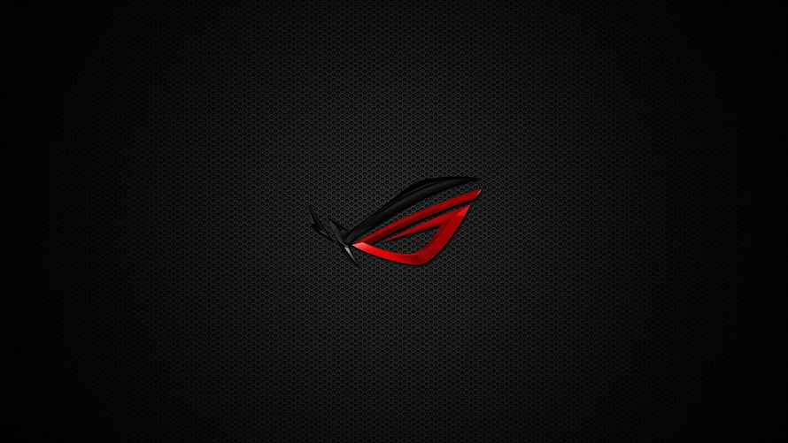 ASUS ROG Gaming Logo on Dark Carbon Fiber Texture HD wallpaper