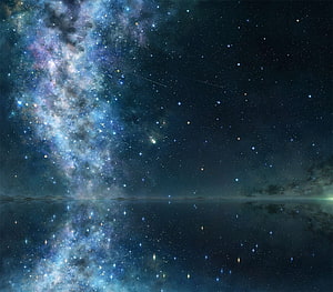 Milky Way Galaxy Reflected in Salar de Uyuni Salt Flats Under a Starry Night Sky HD wallpaper