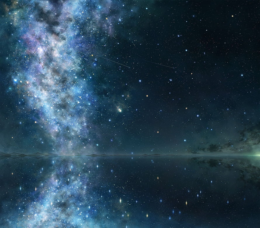 Milky Way Galaxy Reflected in Salar de Uyuni Salt Flats Under a Starry Night Sky HD wallpaper