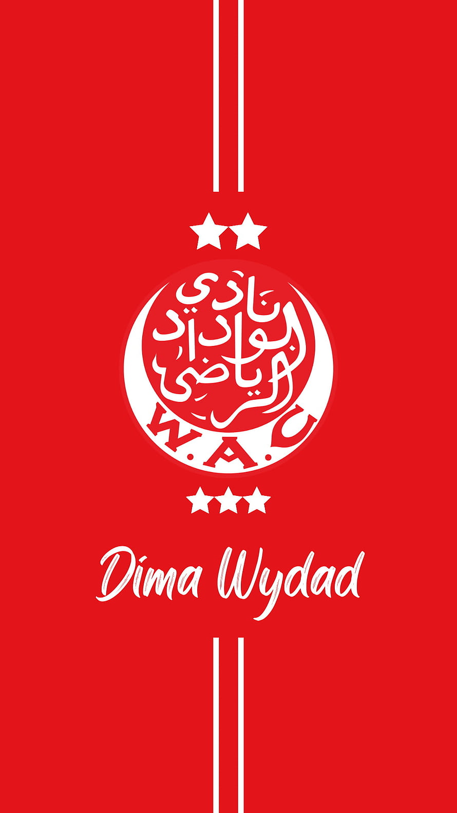 Wydad Athletic Club Red Logo Wallpaper With Dima Wydad Fan Slogan HD phone wallpaper