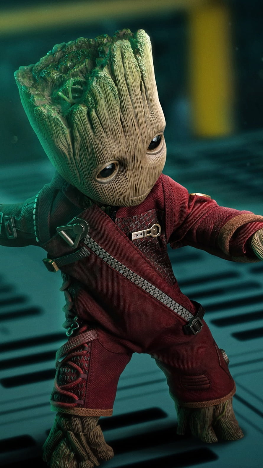 Baby Groot in Red Suit from Guardians of the Galaxy Marvel Cinematic Universe HD phone wallpaper