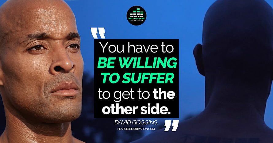 David Goggins Motivational Quote on Suffering and Determination HD wallpaper