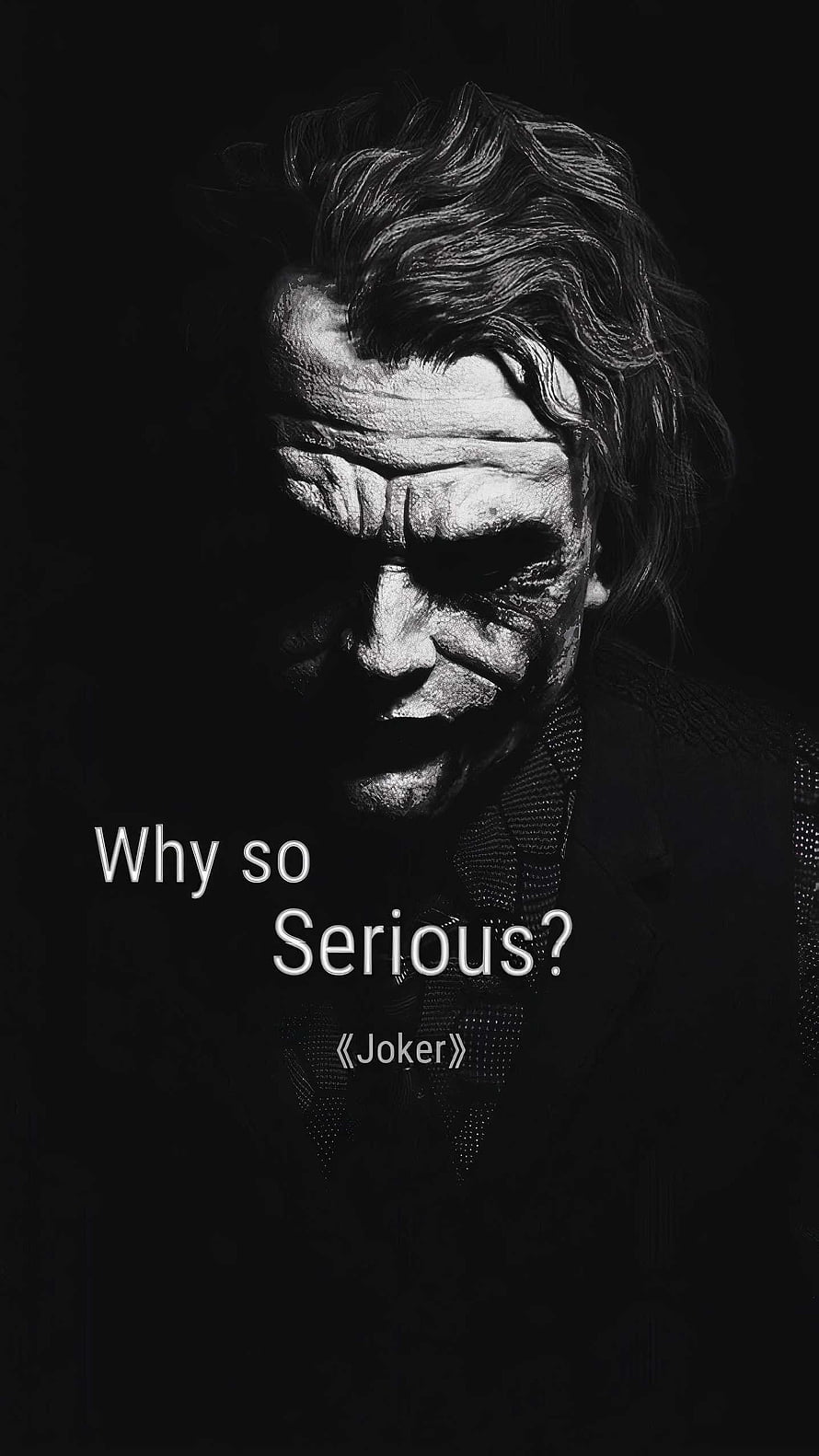 Joker Movie Poster Featuring Dark Monochrome Portrait and Iconic Quote HD phone wallpaper