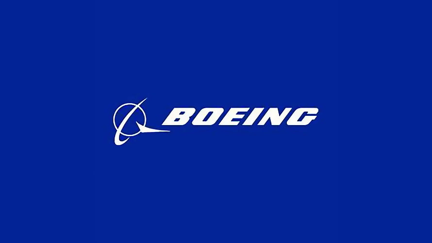 Boeing Corporate Logo on Deep Blue Background HD wallpaper