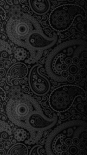 Intricate Black and White Paisley Ornament Pattern with Floral Motifs and Swirls HD phone wallpaper