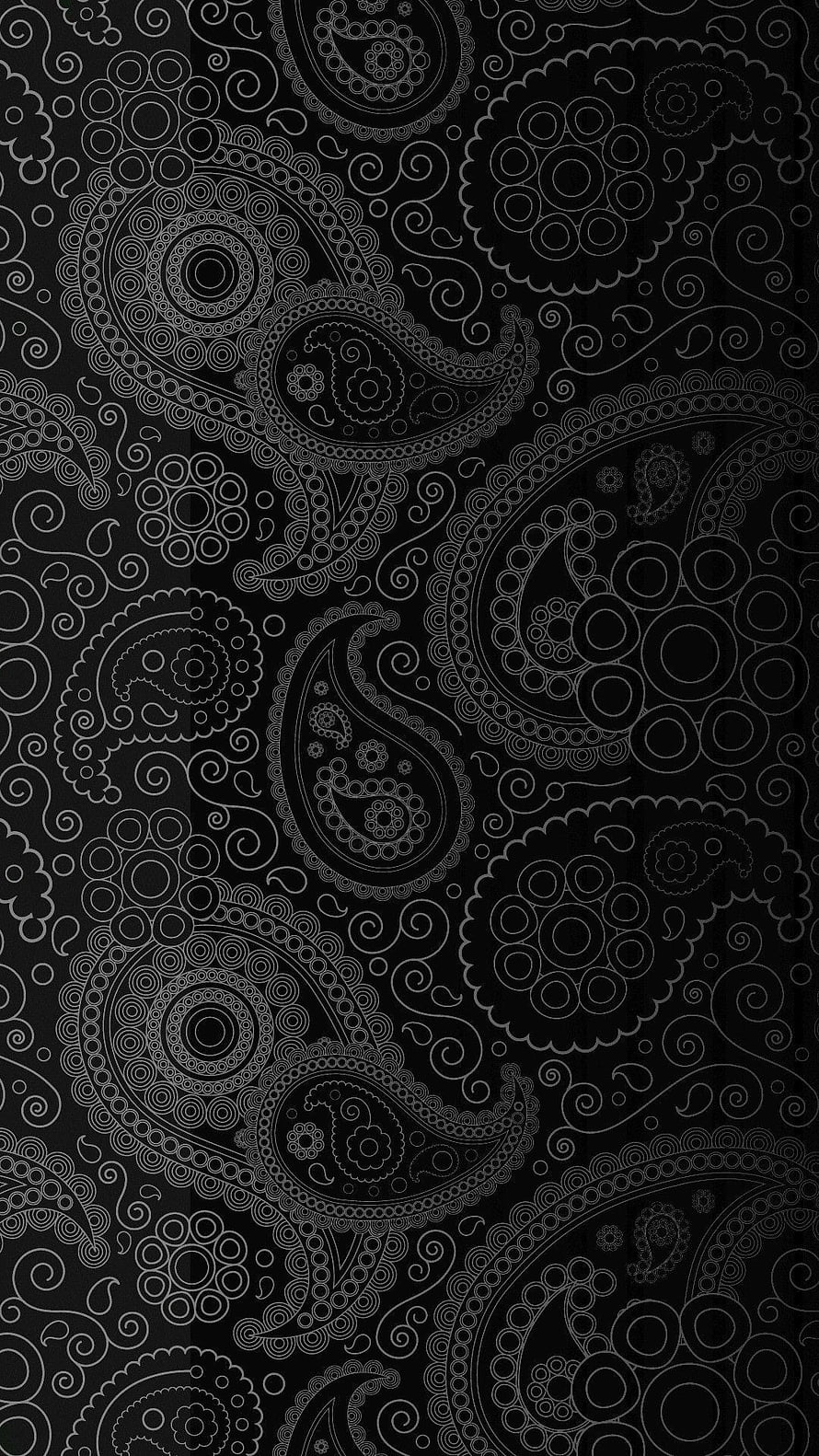 Intricate Black and White Paisley Ornament Pattern with Floral Motifs and Swirls HD phone wallpaper