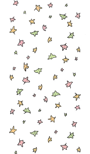 Cute Pastel Maple Leaf Pattern on White Background HD phone wallpaper