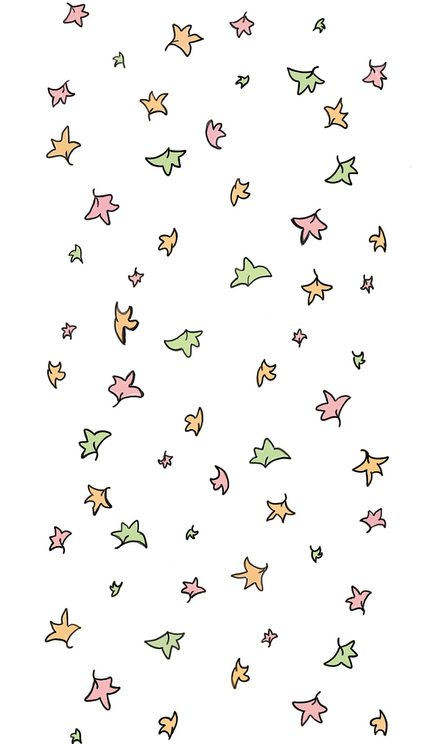 Cute Pastel Maple Leaf Pattern on White Background HD phone wallpaper
