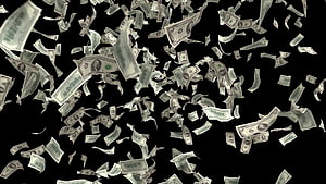 Falling US Dollar Bills Against Black Background HD wallpaper
