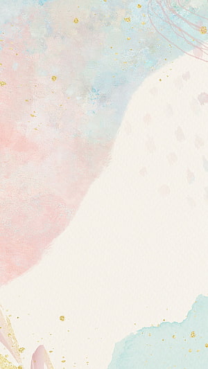Soft Pastel Watercolor Abstract Background with Gold Leaf Accents HD phone wallpaper
