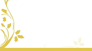 Elegant Gold Floral Corner Frame on White Background for Presentations HD wallpaper
