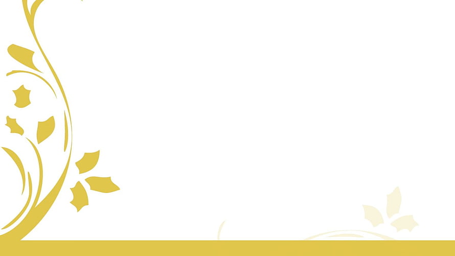 Elegant Gold Floral Corner Frame on White Background for Presentations HD wallpaper
